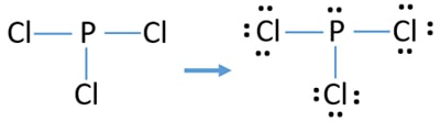 mark lone pairs on atoms in PCl3 lewis structure